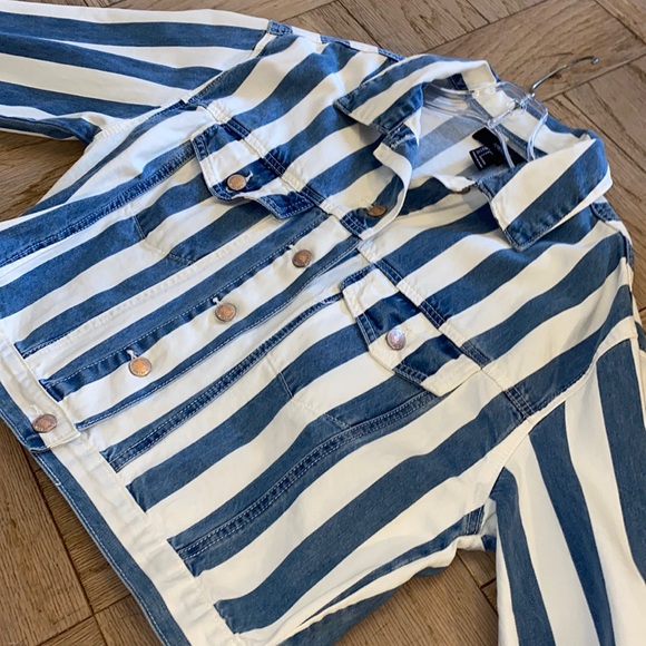 Striped Denim Jacket. New - Picture 5 of 6